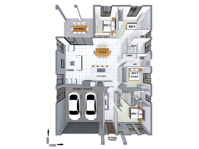 SR1203 — 4 bedroom home floor plan by Dixon Homes