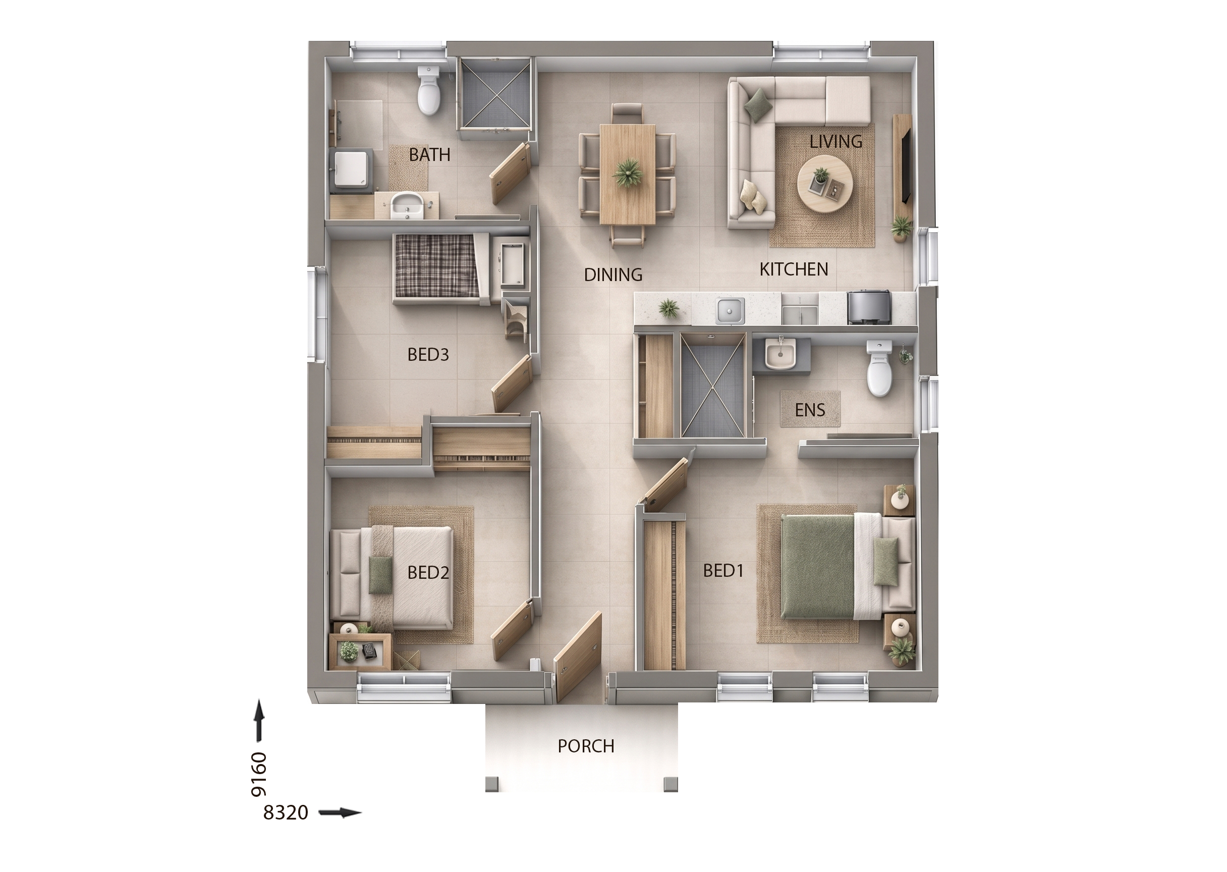 GR8927 — 3 bedroom home floor plan by Dixon Homes