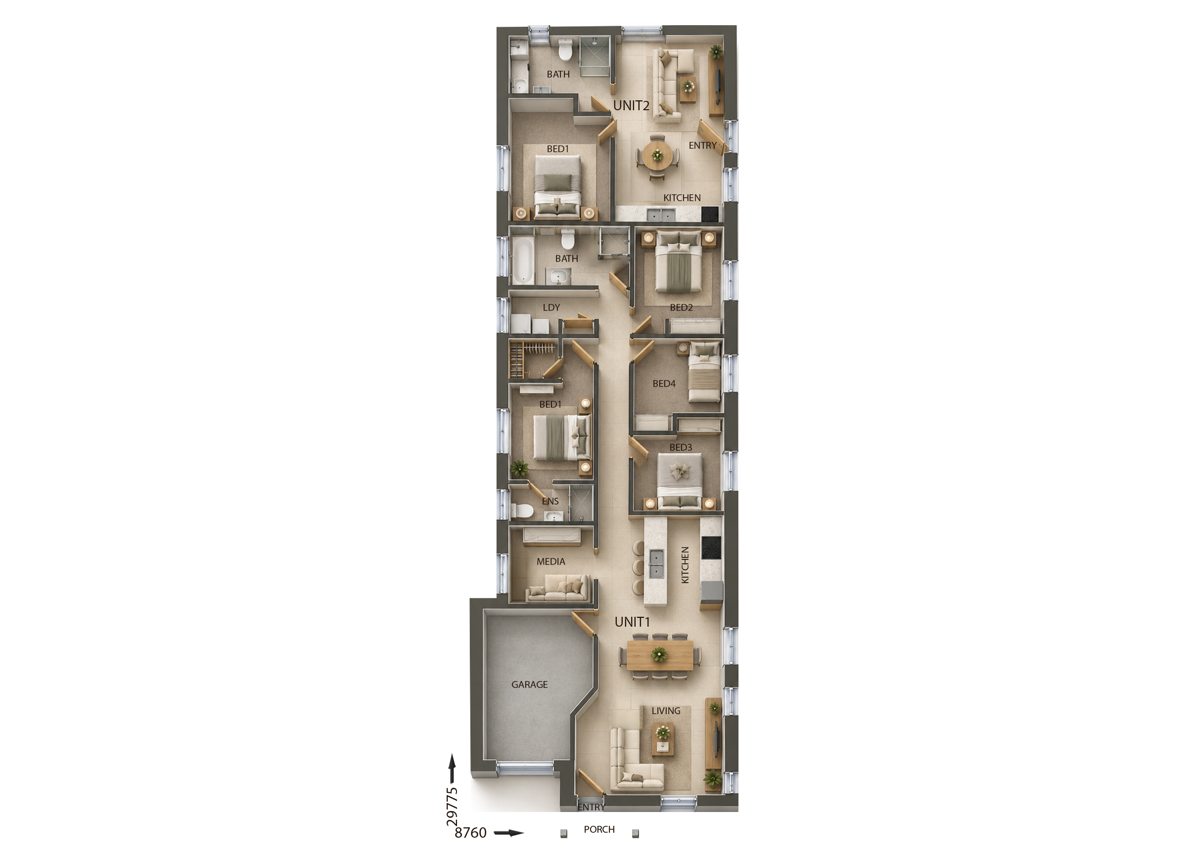 DC7140 — 5 bedroom home floor plan by Dixon Homes